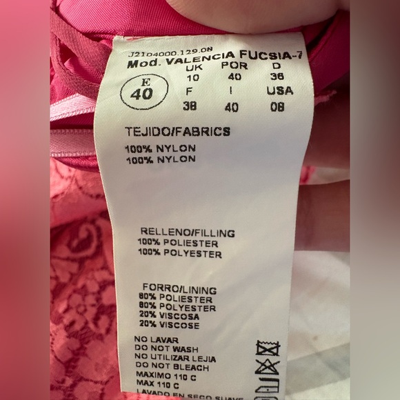 Pronovias Pink Lace Formal Dress. Size 8. - Picture 13 of 16